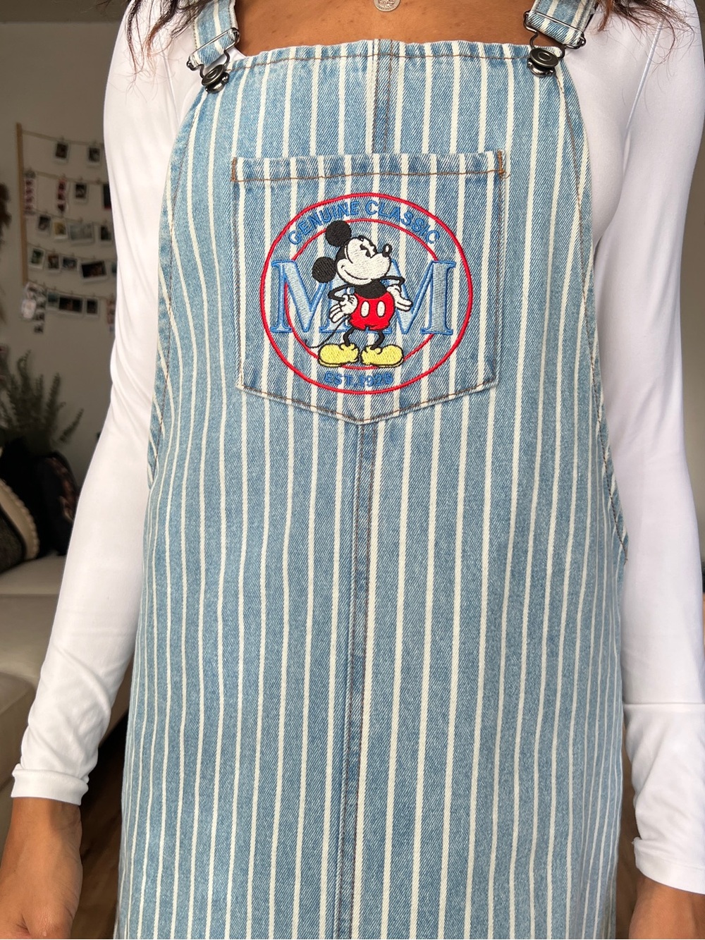 F21 x Disney Mickey Mouse Pinstripe Overall Dress - Picture 8 of 8